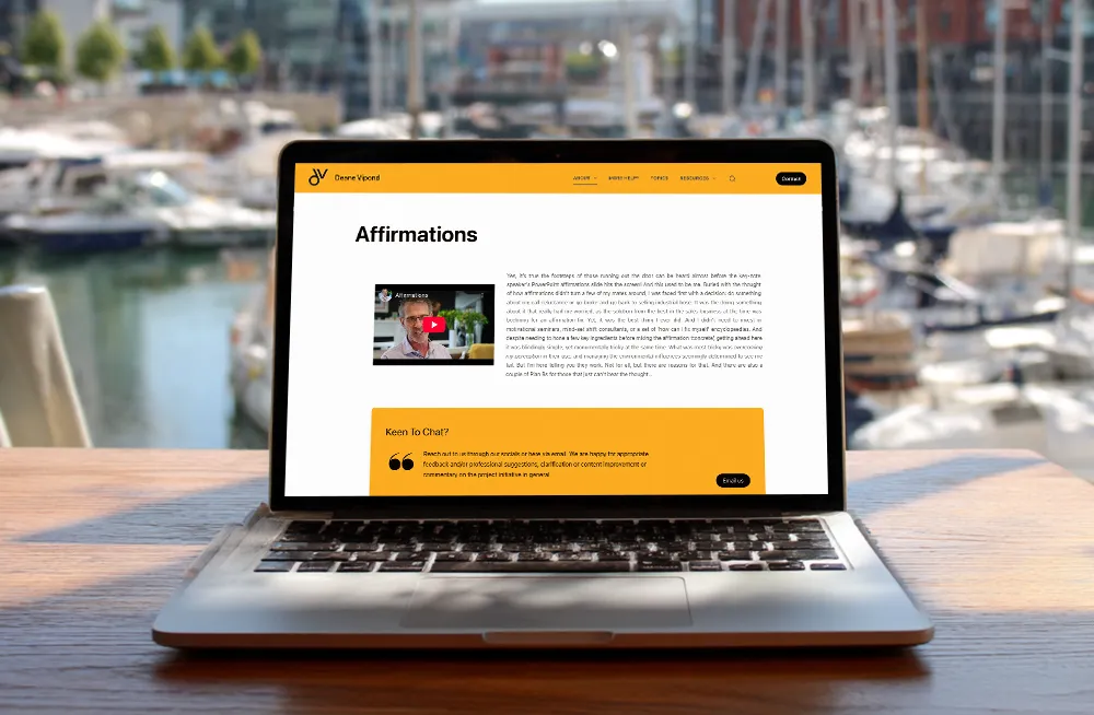 Responsive, Tauranga digital design agency. Client project  - Deane Vipond, Website development, web hosting, Deane Vipond - Topic page on desktop