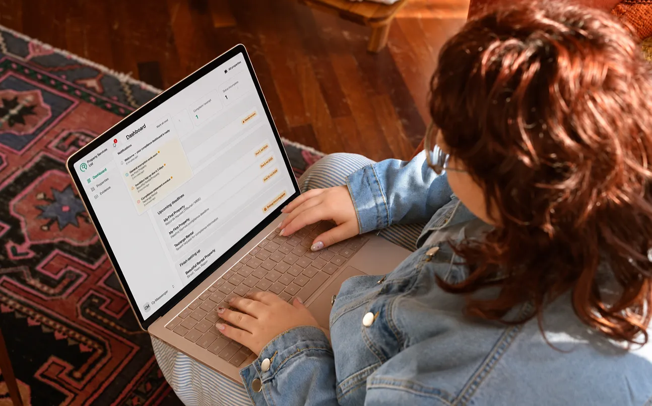 Responsive, Tauranga digital design agency. Client project  - HealthyHomes HQ, Custom SaaS application, HealthyHomes HQ - dashboard notifications on laptop