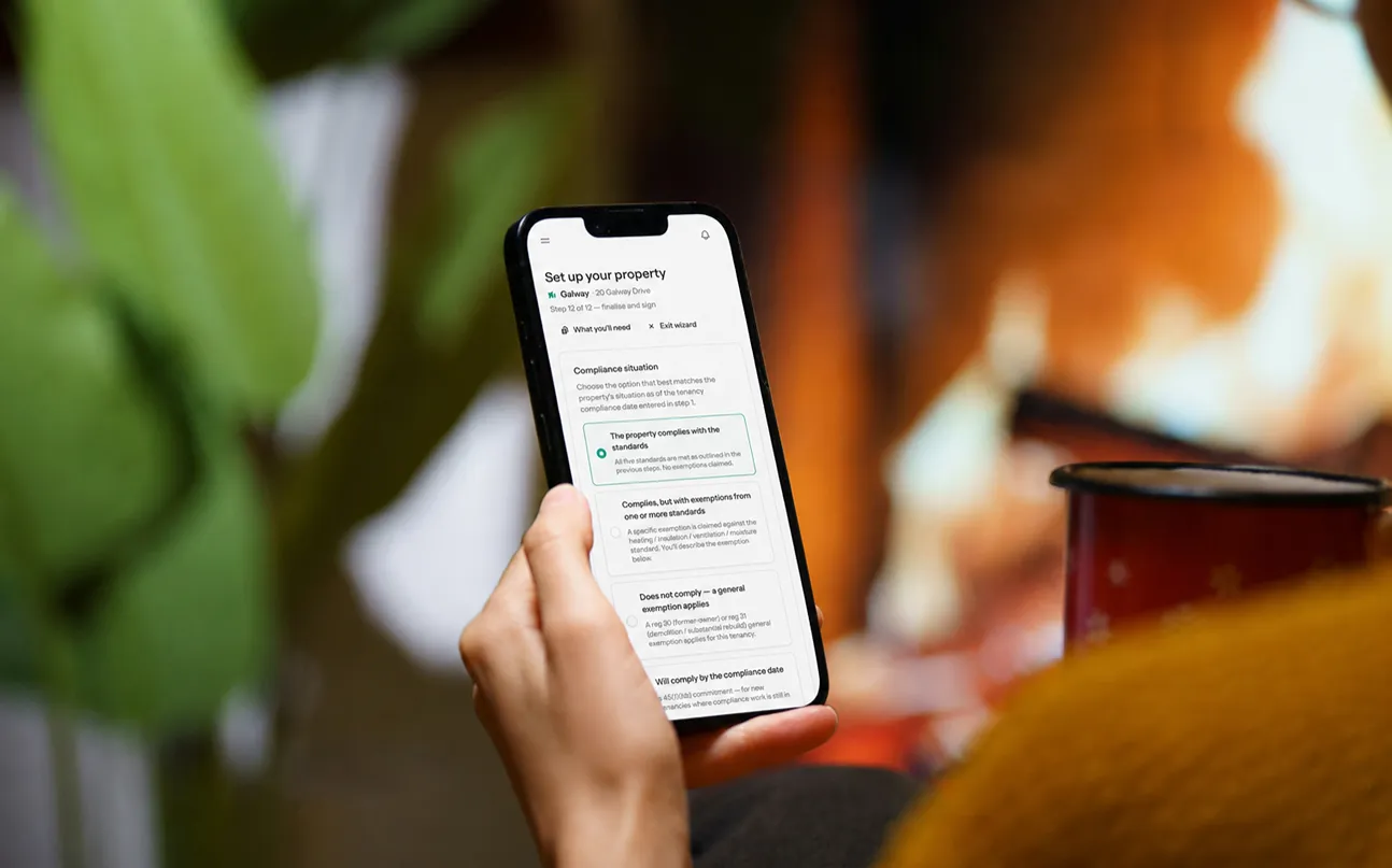 Responsive, Tauranga digital design agency. Client project  - HealthyHomes HQ, Custom SaaS application, HealthyHomes HQ - property setup wizard on mobile