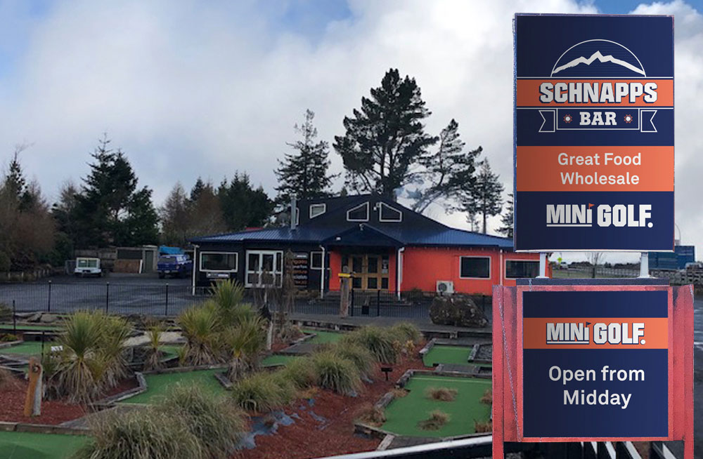 Responsive, Tauranga digital design agency. Client project  - Schnapps Bar, Graphic design, graphic design, road side sign