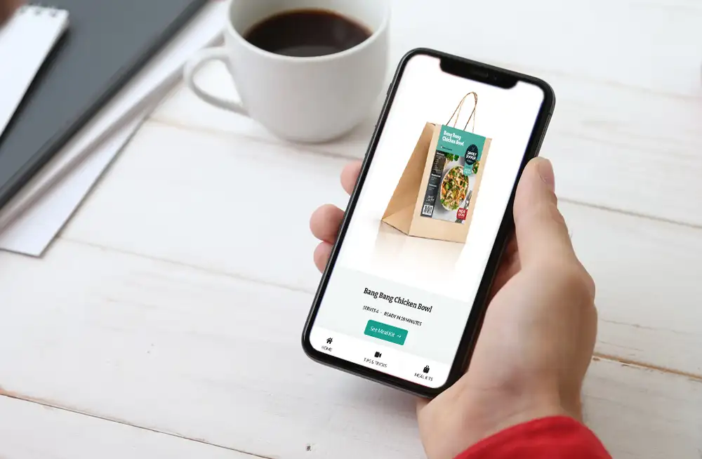 Responsive, Tauranga digital design agency. Client project - Simply Dinner, Website development, web hosting, Simply Dinner - meal kit page on a mobile