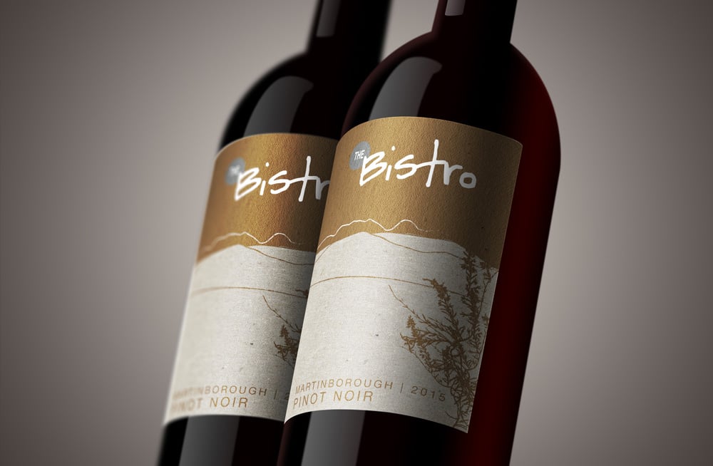 Responsive, Tauranga digital design agency. Client project  - The Bistro, Graphic design, graphic design, wine label