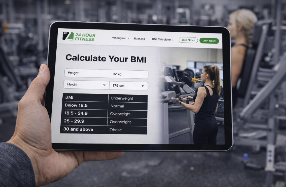 Responsive, Tauranga digital design agency. Client project  - Z 24 Hour Fitness, Website development, web hosting, Z 24 Hour Fitness - BM Calculator on a tablet