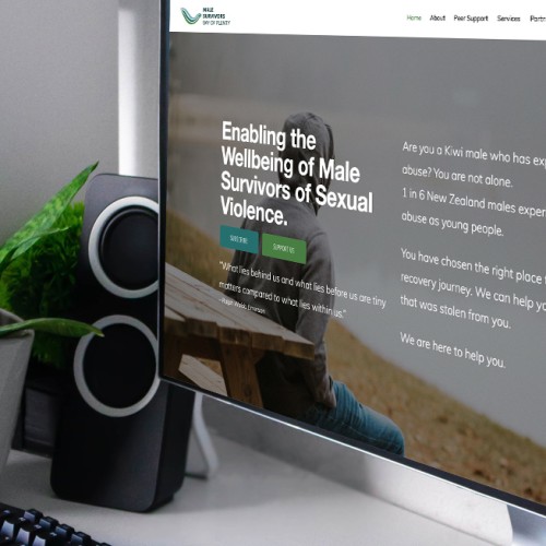 Responsive, Tauranga digital design agency. Client project  - Male Survivors Bay Of Plenty, Website development, Web hosting