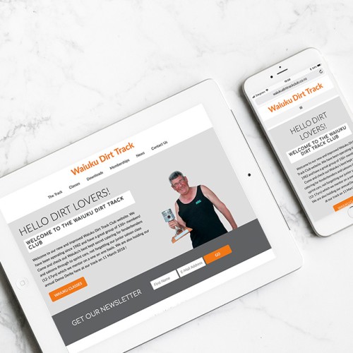 Responsive, Tauranga digital design agency. Client project  - Waiuku Dirt Track, Website development, web hosting