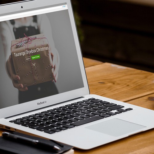 Responsive, Tauranga digital design agency. Client project  - Tauranga Shoebox Christmas, Custom web app development, web hosting