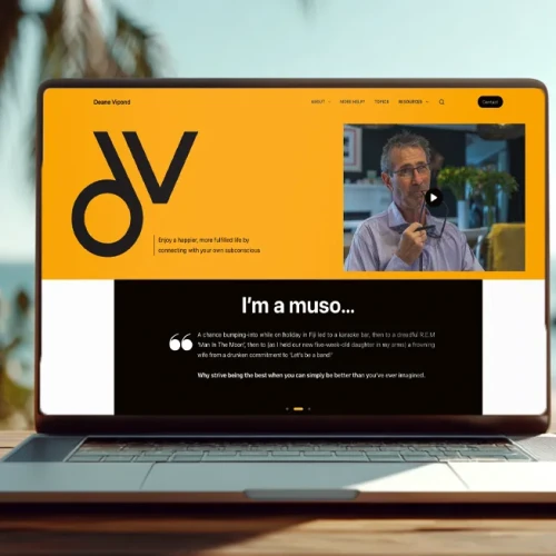 Responsive, Tauranga digital design agency. Client project  - Deane Vipond, Website development, web hosting