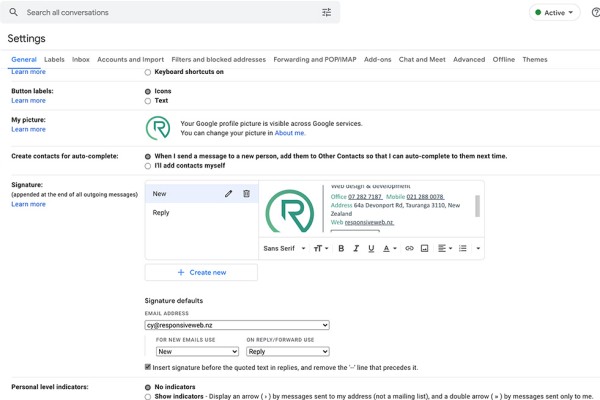 Responsive, Tauranga digital design studio - Blog post, Install An HTML Email Signature